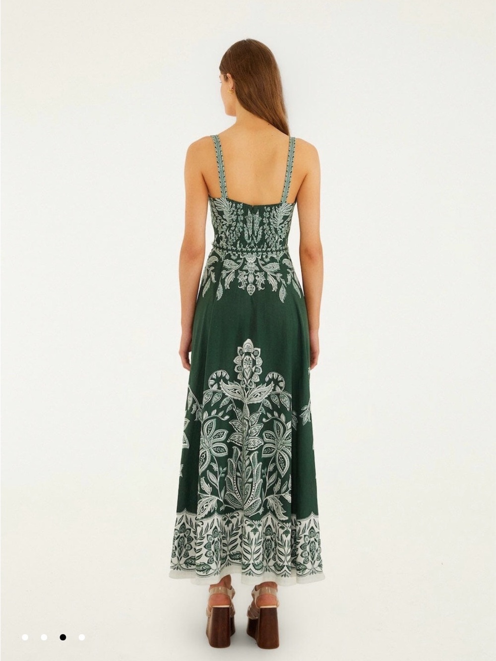 Farm Rio Dark Green Miranda Buckles Maxi Dress, Small - Picture 8 of 12
